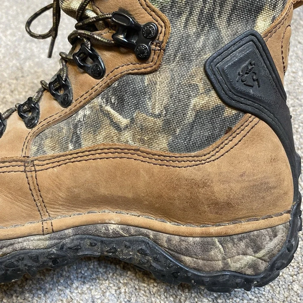Rocky Boots Men 8.5M Woodland Camo Leather Gore Tex Hunting Utility Workwear